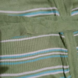 Striped Sleeveless Cardigan