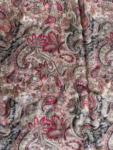 Paisley Print Blouse with Lace Trim