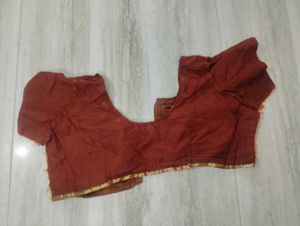 Elegant Brown Silk Blouse