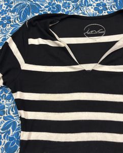 Striped V-Neck Crop Top