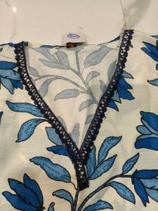 Blue Floral Kurta Set