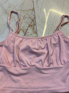 Cute Pink Spaghetti Strap Crop Top