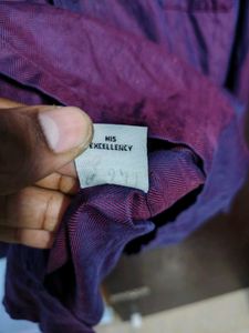 Men's Purple Silk Blend Dress Shirt