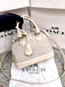 Coach New York Pebble Grain Satchel Bag ALMA SLING