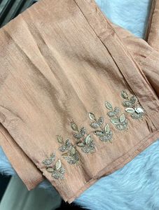Embroidered Peach Kurta Set with Dupatta