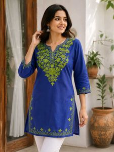 Embroidered Blue Kurta