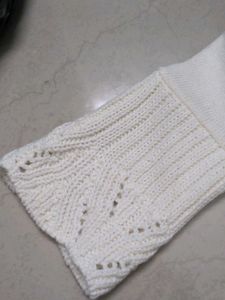Vintage Rave Y2K Cream Knit Sweater with Collar