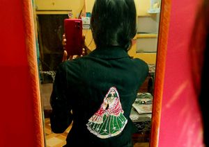 hand painted black jacket
