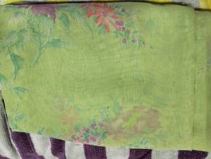 Mint green💚floral printed saree