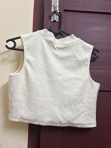 Sleeveless Mock Neck Crop Top