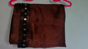 Elegant Brown Sequin Saree