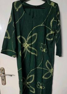 Beautiful Dark Green Embroidered Kurta