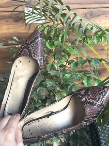Stylish Snake Print Kitten Heels