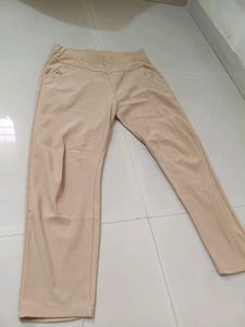 Beige Trousers with Pocket Detail