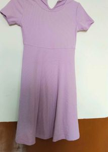 combo Cute Lavender Ribbed Fit & Flare Dress