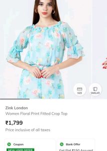 Blue Floral Off-Shoulder Co-ord Set