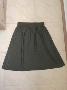 Olive Green Pleated Skirt