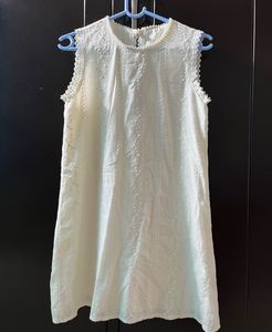 Elegant White Broderie Anglaise Dress