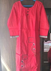Pink Embroidered Kurta
