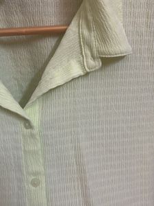 Lime Green Textured Button-Up Crop Top