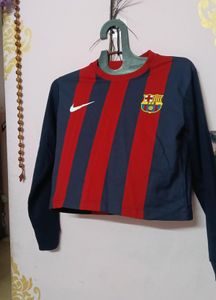 FC Barcelona Cropped Long Sleeve Top