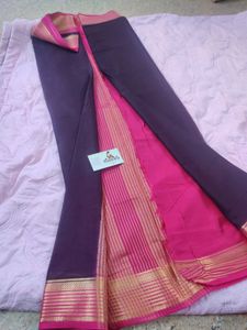 Premium crepe silk saree with tanjore clutch