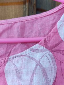 Linen Pink Polka Dot Blouse