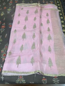 light pink saree