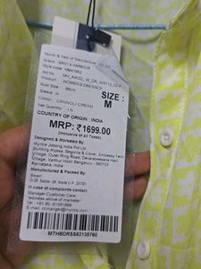 branded and New, Yellow Tiered Button-Down Dress