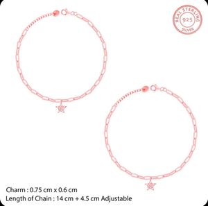 Rose Gold Star Charm Anklet/bracelet (1 piece)