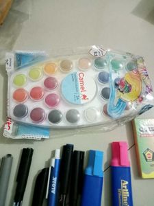 Camel Water Colors & Artline Markers Set
