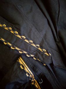 Black Kurta Set With Dupatta And Pajama