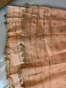 Peach Ethnic Skirt and Dupatta Set