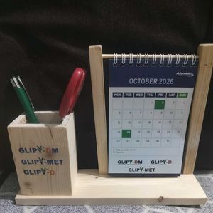 Wooden Desk Organizer with Calendar