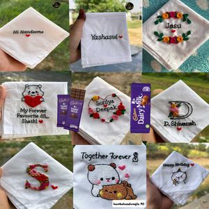 Custom Embroidered Handkerchief any three