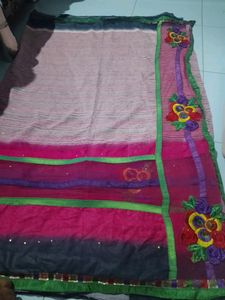 " Discount Offer"Net Saree With Blouse