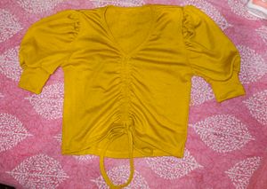 Trendy Ruched Puff Sleeve Top