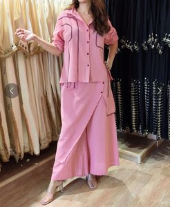 Blush Pink Flap Pant Ribbon Coord Set