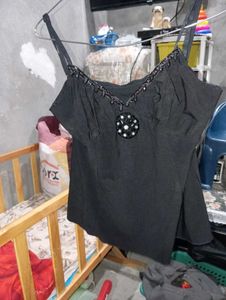 Black Embellished Camisole Top