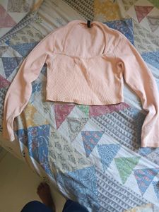 Ribbed Square Neck Long Sleeve Crop Top