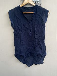Stylish Navy Blue Sleeveless Top