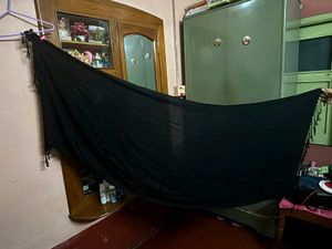 Black Scarf with Fringes