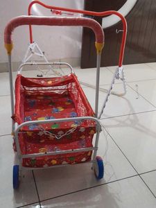 Vintage Baby Cradle and staller