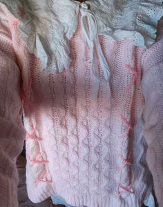 SALE❗ Pink Coquette Cable- Knit Sweater /Pullove