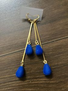 Boho Blue Teardrop Dangle Earrings