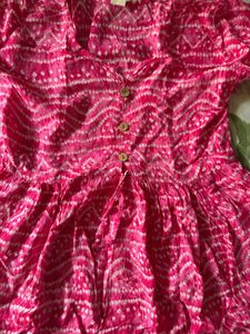 Vibrant Pink Bandhani Cotton Kurta from Jaipur