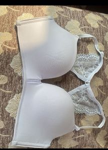 Elegant White Bra with Lace Details