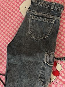 Acid Wash Cargo Jeans