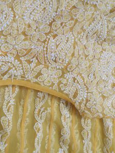 Yellow Chikankari Faux Georgette