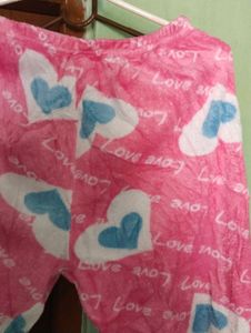 length 32,Cute Pink Love Heart Pajama Pants